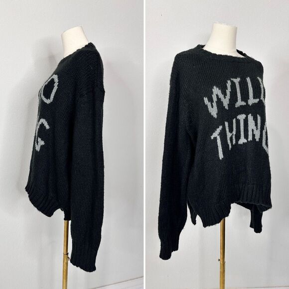 Wooden Ships “Wild Thing” Black Mohair Wool Blend Knit Sweater M/L Cabincore - Picture 10 of 12